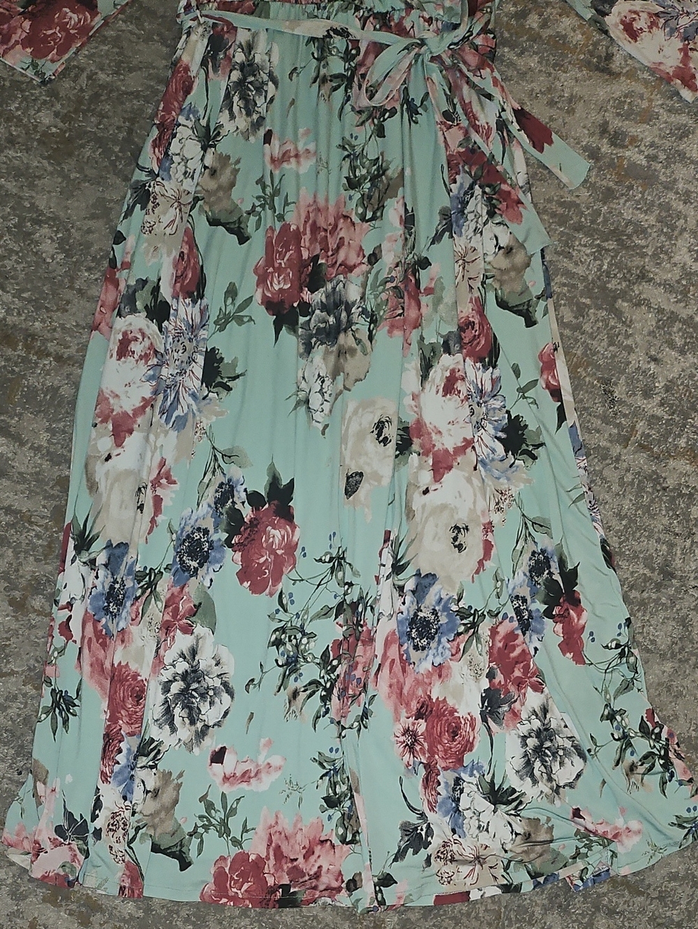 Pinkblush Blue Teal Floral Surplice Bodice Maternity Maxi Dress XL NWT - Picture 7 of 11